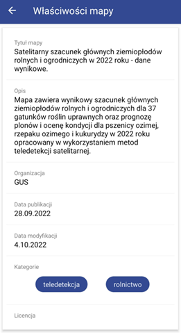 Wyświetlenie informacji o aplikacji mapowej