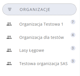 Filtr Organizacje 