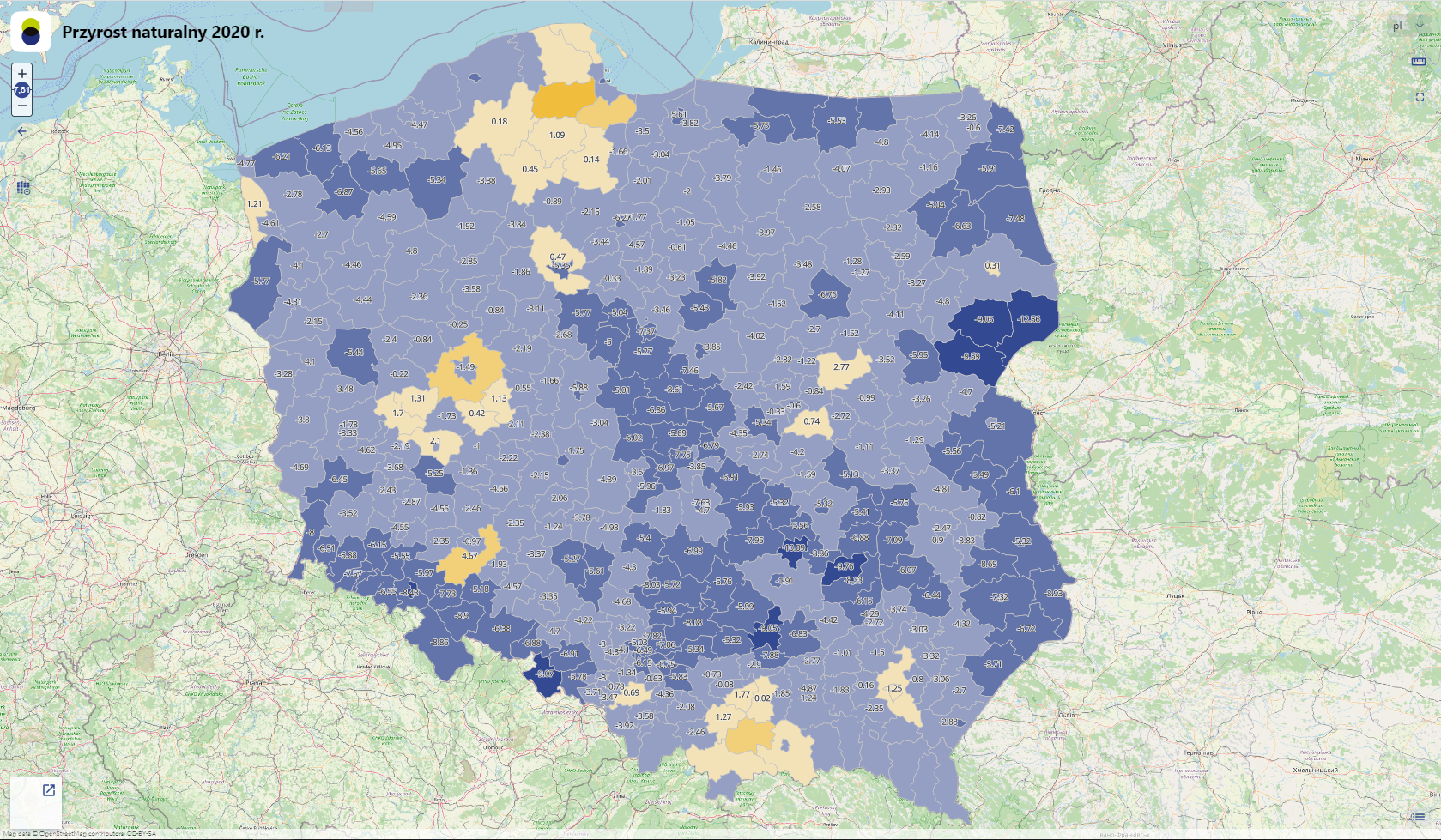 Podgląd wybranej aplikacji mapowej