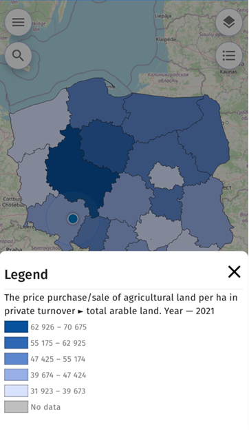 Legend for the chloropleth map